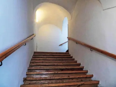 a stairway with wooden steps in a building at Apartment Old Town home-3 by Interhome in Prague