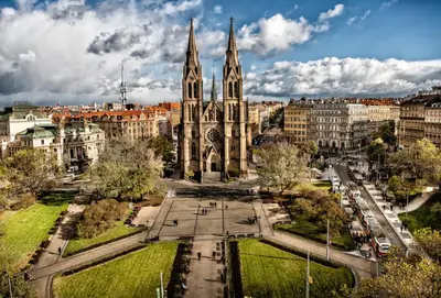 an image of a cathedral in a city at Luxury flat in Prague city center SUPERHOST - 5 STAR in Prague