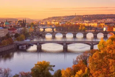 a bridge over a river in a city at Adam's Apartment - Great Price & Best Location in Prague