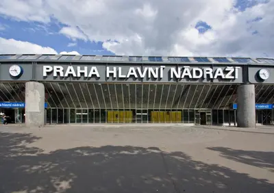 a building with a sign that reads praha hawnt nataladium at Spacious apartment in the center of Prague in Prague