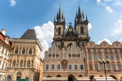 an old building with two towers on top of it at FAMILY 2 BEDROOM APARTMENT IN THE CITY CENTRE - by WISHLIST PRAGUE in Prague