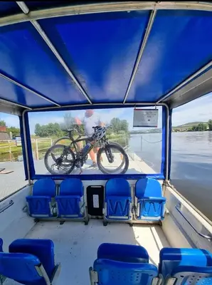 a bike sitting on the back of a boat at Apartmán Maria in Litoměřice