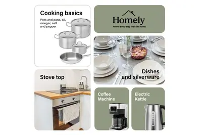 a collage of pictures of a kitchen with food at HOMELY I Central 38m2 APT I ELEVATOR I Self Check-In in Prague