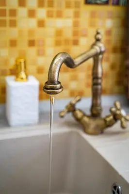a sink with water coming out of a faucet at Royal Center Palace in Prague