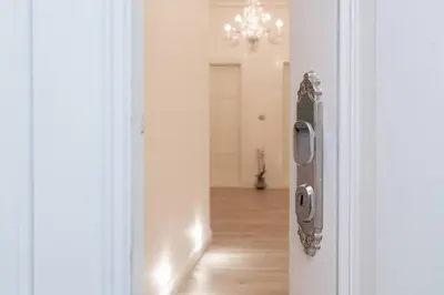 an open door with a view of a hallway at Wenceslas Square / Main Station - NEW STUDIO***** in Prague