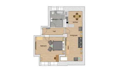 a drawing of a floor plan of a house at Prague Expat House in Prague