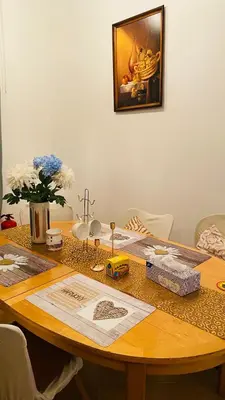 two beds sitting next to each other in a bedroom at Hotel Apartment in Prague 2 Square in Prague